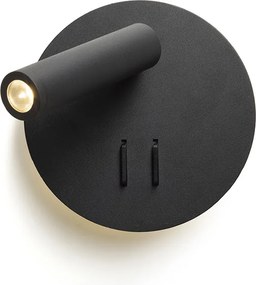 RENDL THALIA nástěnná černá satinovaný akryl 230V LED 6+3W 3000K