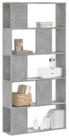 5 szintes betonszürke szerelt fa könyvespolc 80,5x23,5x162,5 cm