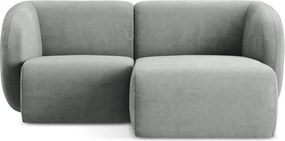 Szürke zsenília sarokkanapé (jobb oldali-heverő résszel) Lani – Makamii