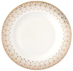 Karácsonyi porcelán desszertes tányér fehér arany Festive