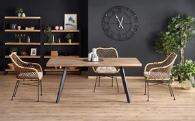 Berlin Kihúzható Étkezőasztal mézes-dió/fekete 140-180x85cm