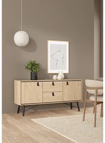Natúr színű komód tölgyfa dekorral 150x72x40 cm Ry – Tvilum
