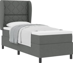 vidaXL Boxrugós ágy matracmal Sötétszürke 80 x 200 cm szövet