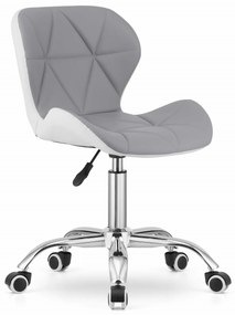 AVOLA irodai szék ökobőr kivitelben, szürke-fehér