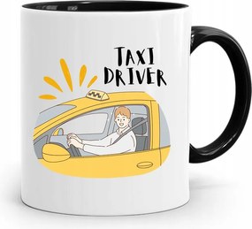 Fekete Bögre Ajándék Taxisofőrnek Taxi Driver fényképes nyomtatással