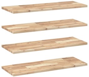 4 db kezeletlen tömör akácfa függőpolc 100 x 30 x 2 cm