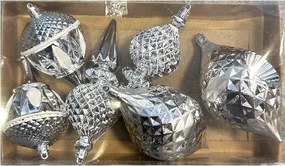 Karácsonyfadísz szett Ezüst Műanyag 6 db-os