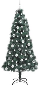 Műfenyő világítással és gömb készlettel Zöld 180 cm PET