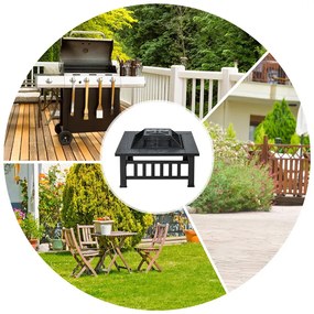 3 az 1-ben tűzrakóhely szikrahálóval