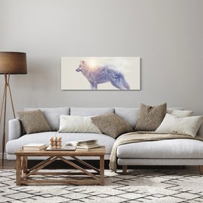 Kép - Vad tájakat tükröző sarkvidéki farkas (120x50 cm)