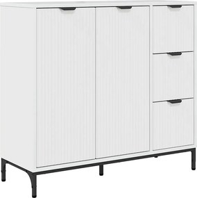 vidaXL Széf fiókkal Magas Fényű Fehér 89,5 x 33 x 82 cm Faanyag