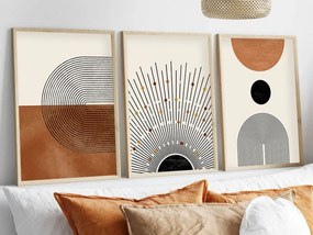 Huhu198 keretezett MDF falikép, 50 x 70 cm, 3 db-os szett