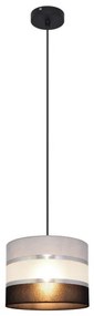 Csillár zsinóron HELEN 1xE27/15W/230V á. 20 cm fekete/szürke/ezüst