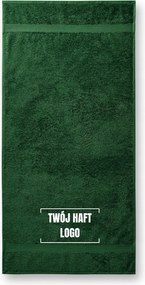 Frottír Fürdőlepedő Pamut 50X100 Hímzett Logó zöld üveg