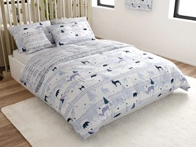 Renforcé pamut ágynemű SOBI és FENYŐK fehér Ágyneműhuzat mérete: 70 x 90 cm | 140 x 200 cm