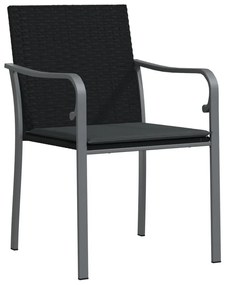 5 részes polyrattan és acél kerti étkezőgarnitúra párnával