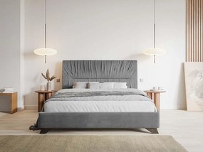 Franciaágy 160 cm Lania 160 (ágyráccsal) (szürke). 1098721
