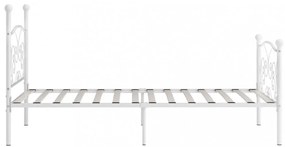 fehér fém ágykeret lécezett ágyráccsal 90 x 200 cm