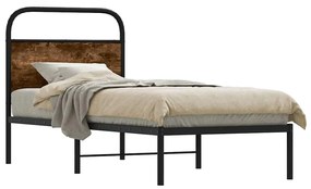 Ágykeret matrac nélkül 75x190 cm gépesített fa füstölt tölgyfa