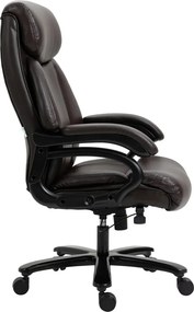 Vinsetto Főnöki irodai szék, 180 kg teherbírás, ergonomikus kialakítás, állítható magasságú, műbőr, barna.