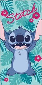 Disney Lilo és Stitch, A csillagkutya Happy fürdőlepedő, strand törölköző 70x140cm (Fast Dry)