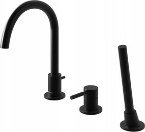 Kádtöltő csaptelep 3 lyukú kádcsaptelep Kohlman Roxin Black fekete QB241RB