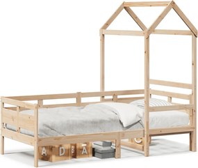 vidaXL tömör fenyőfa kanapéágy tetővel 80 x 200 cm