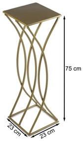 Virágállvány 75x23 cm arany színben