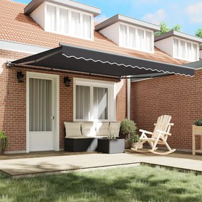 Kézi Behúzható Napellenző Narancs és Fehér 350x250 cm