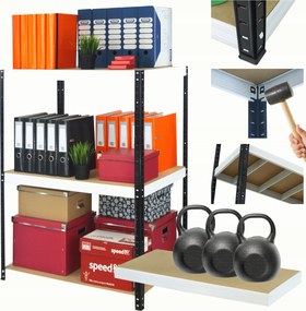 Tárolószekrény garázs fém állvány Helios 106x110x45cm 3Px350kg Pl