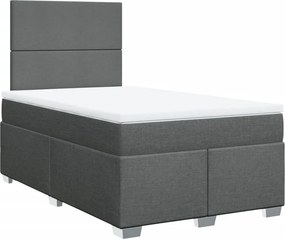 vidaXL sötétszürke szövet rugós ágy matraccal 120 x 200 cm