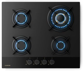 Klarstein Goldflame Nano gáz főzőlap, 4 sárgaréz égő, Nano bevonat, LPG/földgáz