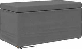 vidaXL Zsámoly Sötétszürke 81 x 41 x 40 cm Szövet és faszerkezet