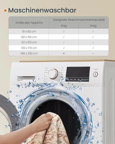 Vintage stílusú, gépben mosható szőnyeg 80 x 150 cm, cappuccino bézs