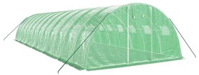 zöld acélvázas melegház 48 m² 12 x 4 x 2 m