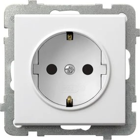 Ospel Sonata fehér matt szimpla aljzat Schuko GP-1RS/m/75