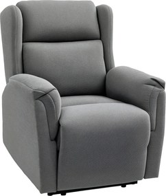 HOMCOM Dönthető Fotel, TV Fotel Zseb Rugós Maggal, Párnázott Dönthető Szék, Relaxáló Fotel 150 kg-ig Lakószobába és Hálószobába, Sötétszürke | Aosom