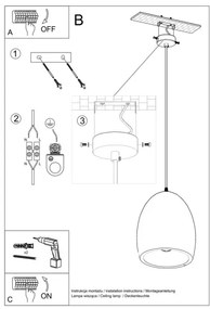 Csillár zsinóron FLAWIUSZ 1xE27/60W/230V