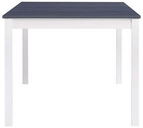 Fehér és szürke fenyőfa étkezőasztal 180 x 90 x 73 cm