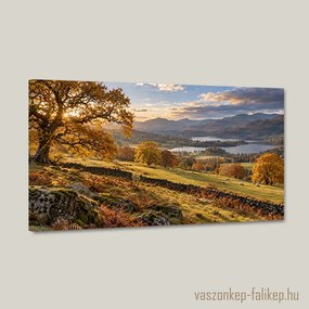 Őszi fények a tavaknál – prémium vászonkép 40x23 cm