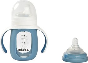 Béaba 2 az 1-ben Tanuló cumisüveg 210 ml + Szilikon borítással - Viharszürke