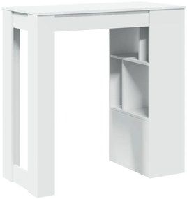 fehér szerelt fa tárolórekeszes bárasztal 102 x 50 x 103,5 cm