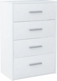 Komód szekrény Bodo 60cm 4S Fehér 4 fiókos Ufc könyvespolc