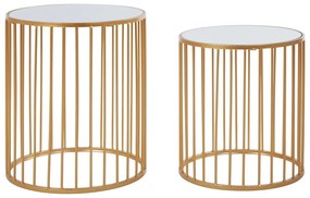 Kerek tárolóasztal szett üveg asztallappal 2 db-os Avantis – Premier Housewares