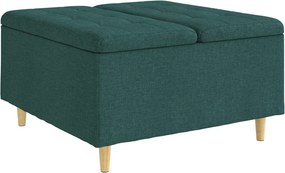 vidaXL Tároló oszmán párnával Sötétzöld 80 x 80 x 45 cm szövet