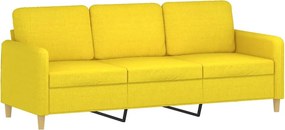 vidaXL 3 személyes világossárga szövet kanapé 180 cm