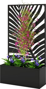 Outsunny emelt erkélyvirágláda levelekkel díszített futtatóval – 61 x 23 x 113 cm | Aosom