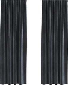 vidaXL Sötétítő függönyök 2 pcs Sötétszürke 140 x 245 cm Bársony