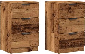 vidaXL 2 db antik fa színű szerelt fa éjjeliszekrény 40 x 36 x 65 cm