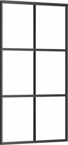 vidaXL fekete ESG üveg és alumínium tolóajtó 102 x 205 cm